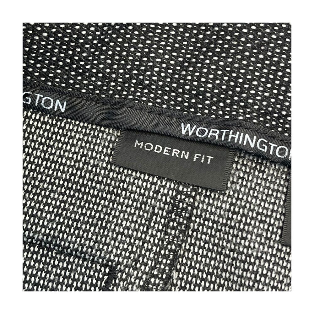 Worthington Dress Pants Women's 12 Gray Polka Dot Modern Fit Mid-Rise Wide-Leg - Picture 8 of 8